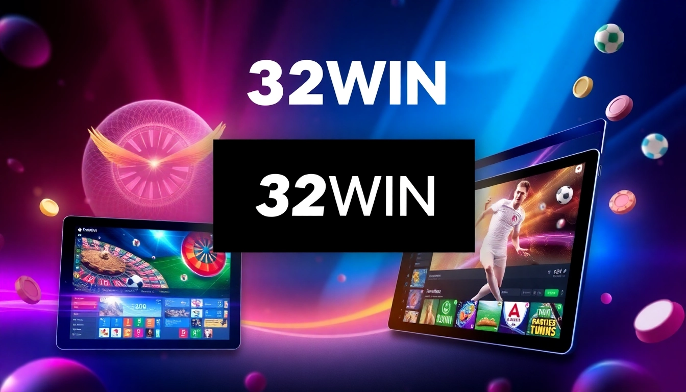 Hình ảnh 32WIN với giao diện sôi động, thu hút người chơi cá cược trực tuyến và các trò chơi hấp dẫn, thể hiện sự chuyên nghiệp và uy tín của nền tảng.