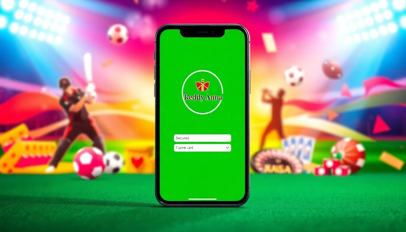 Secure Reddy Anna Login screen on smartphone with sports and casino icons, highlighting quick access for Indian bettors.