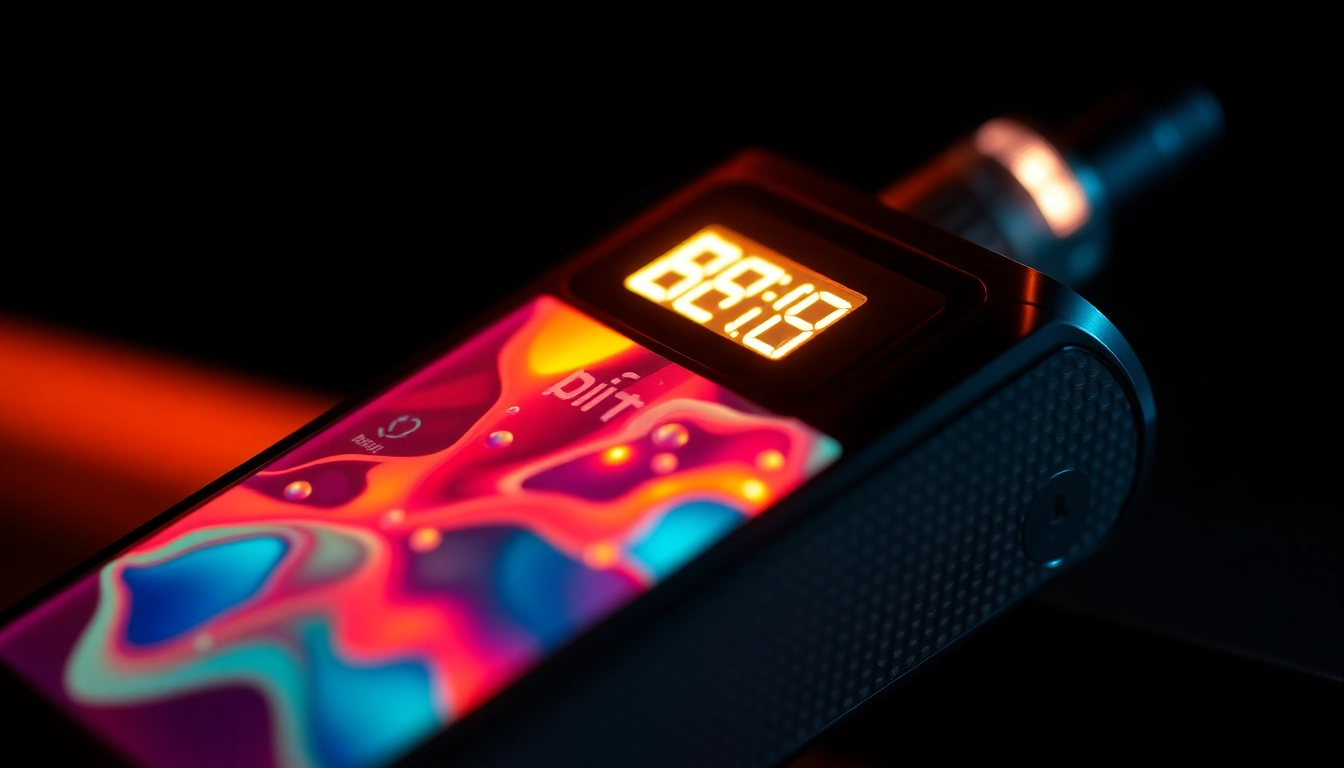 An authenticated Hitz disposable vape showcasing the clear LCD display and premium finish on