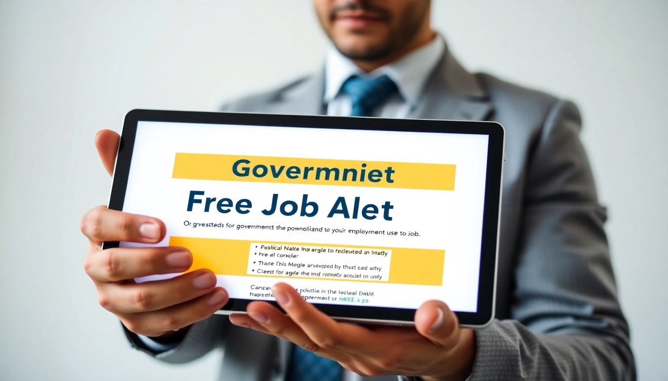Free Job Alert notification on screen guiding candidates to government job updates and exam