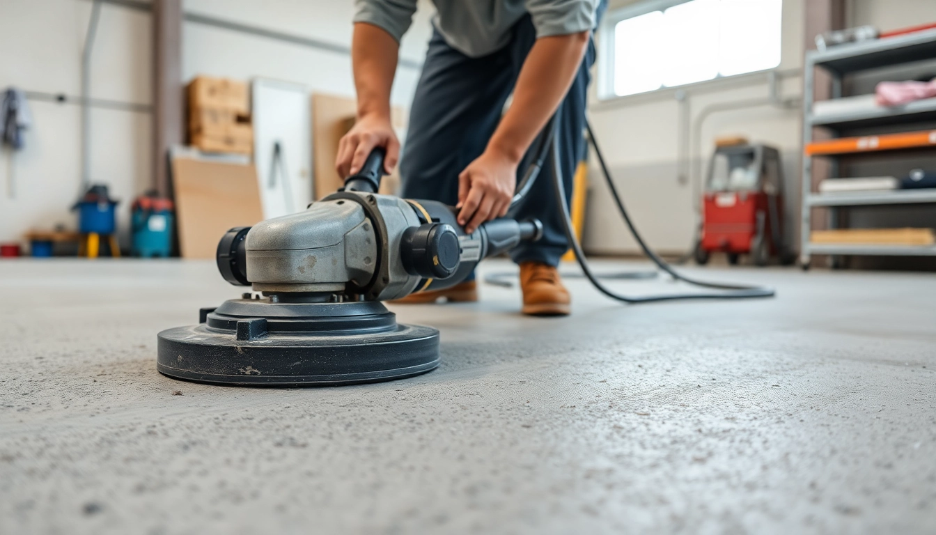 Professional team performing floor preparation in Birmingham to ensure a smooth surface for